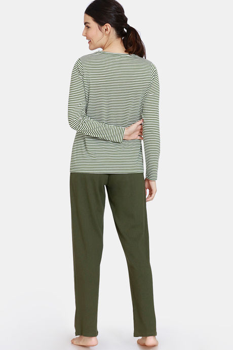 Zivame Cozy Ribbed 2 Top & 1 Bottom Lifewear Set - Leaf Clover — image 4